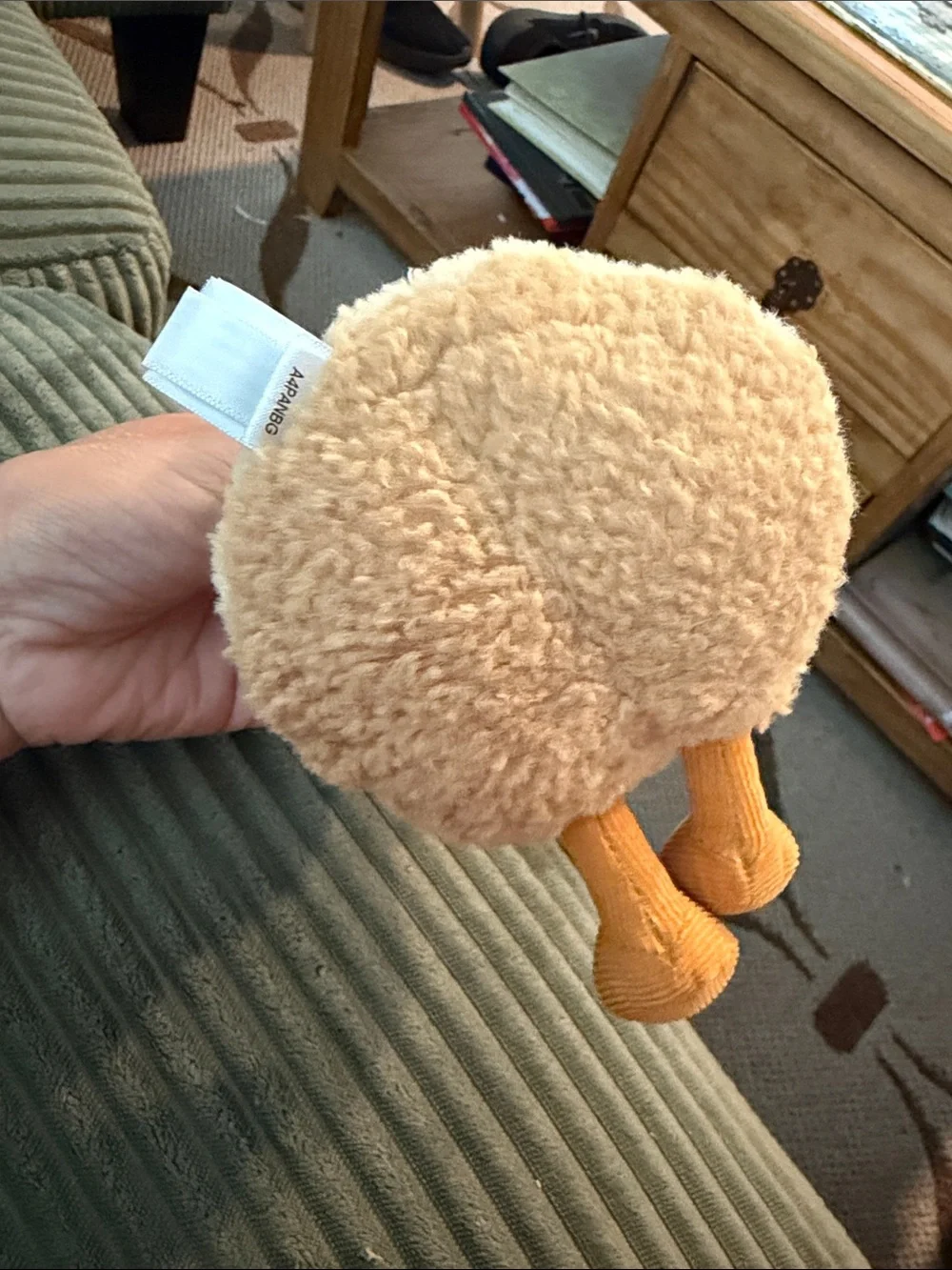 Jellycat Cream Pancake Plush Keychain with Blue Topper and Orange Legs NEW YORK